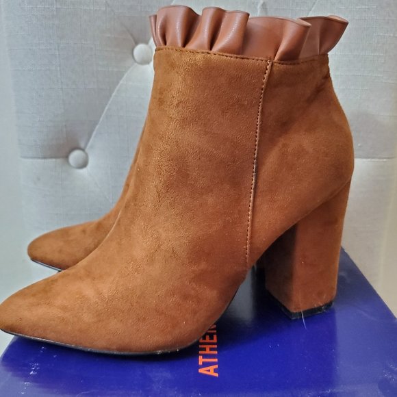 Athena Alexander Brown Suede Booties - Picture 3 of 6